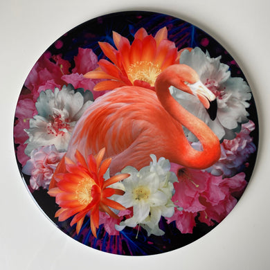 Ceramic Coaster Single - Floral Flamingo