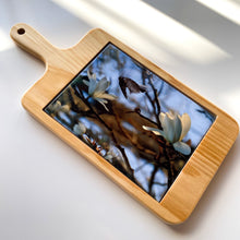 Load image into Gallery viewer, Serving Board with Ceramic Art Tile - Floral Fantail Fusion