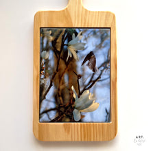 Load image into Gallery viewer, Serving Board with Ceramic Art Tile - Floral Fantail Fusion